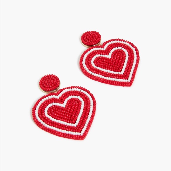 J. Crew Factory Jewelry - J. Crew Bright Cerise Heart Earrings